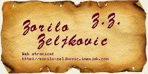 Zorilo Zeljković vizit kartica